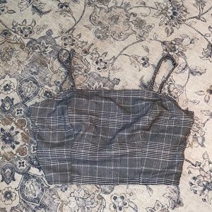 Grey plaid tank top